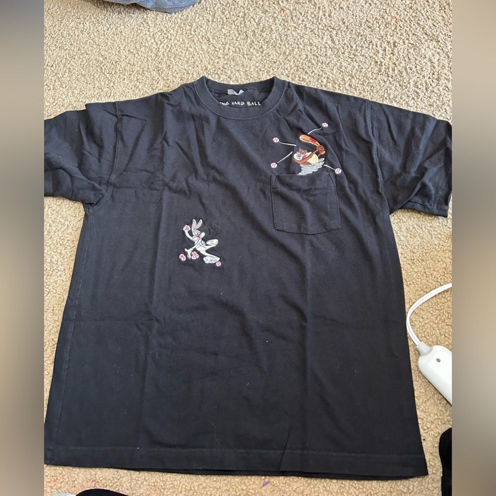Warner Bros Looney Tunes Playing Hard Ball Taz Bugs Bunny Tshirt